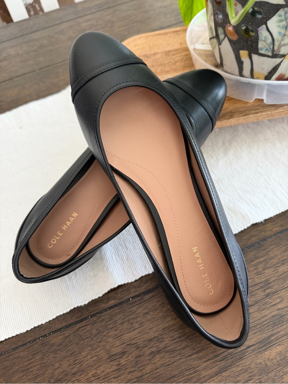 Cole Haan Black Leather Ballet Flats - Size 8B